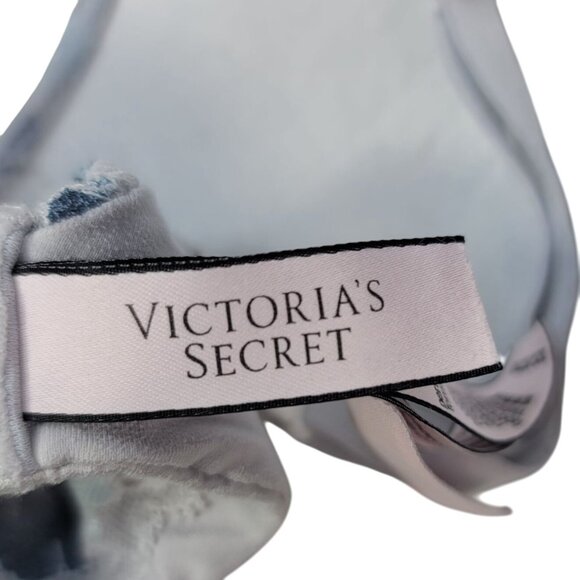 Victoria's Secret Body By Perfect Shape Bra Gray 32C Floral Lace Underwire Padd - Picture 9 of 12